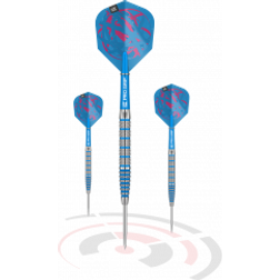 Sand & Surf Darts Orb 02 24G 80% Tungsten Steel Tip Darts Set, Silver, Blue and Pink