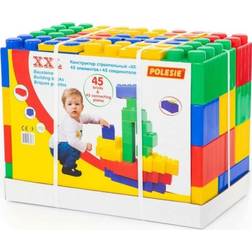 Wader Polesie 68033 Building Bricks XXL with Connectors, 45With45 Pcs-Ride On Toys, Multi Colour