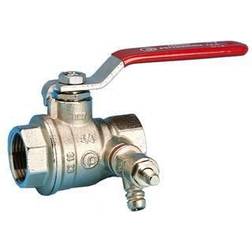 PETTINAROLI Vanne à boisseau sphérique plein débit f x f avec robinet de vidange 51CS 1/2' Rouge
