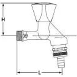 BROEN Aftapventil Fork. 1/2 M/slforskr. Kronegreb