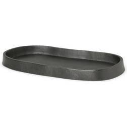 Ferm Living Yama Ablage Oval 19 x 19 cm Aluminio Ennegrecido Bandejade servicio