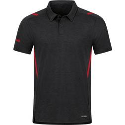 JAKO Polo Challenge Unisex - Black Melange/Red