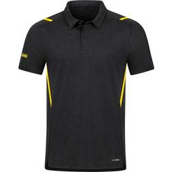 JAKO Polo Challenge Unisex - Black Melange/Citro