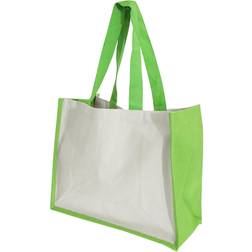 Westford Mill Printers jute boodschappentas voor kinderbedjes (21 liter) Groen/Blauw/Paars