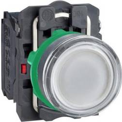 Schneider Electric Electric Harmony lampetryk komplet med led og plan trykflade med fjeder-retur i hvid farve 24vac/dc forsyning 1xno 1xnc, xb5aw31b5