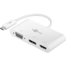 Goobay USB C-VGA/HDMI/DisplayPort M-F 0.1m