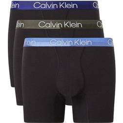 Calvin Klein Modern Structure Cotton Boxer Brief 3-pack - Black With Active Blue/Fatigues/Bayou Blue