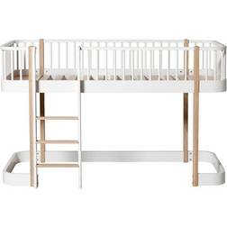 Oliver Furniture Wood Original Low Loft Bed White/Oak 97x207cm