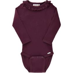 Minymo Baby Body L/S Rib - Fig (111636-4718)