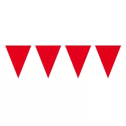 Folat Bunting Mini Red 3m, 3 metres 12 mini Triangle flags measuring 15x11cms Plastic