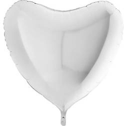 Folieballon 90cm Big Heart Balloon Hvid White