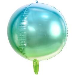 PartyDeco Folieballon schaduw groen/blauw 35cm