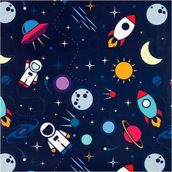 Creativ Company Gavepapir, astronauter i rummet, B: 57 cm, 80 g, 150 m/ 1 rl