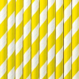PartyDeco Giallo A Righe Cannucce