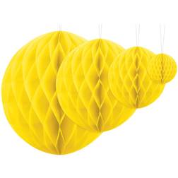 PartyDeco Honeycomb Pallo Keltainen 10 cm