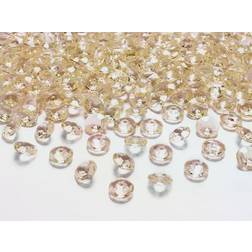 PartyDeco ADC12-019-KARTON 100 Diamants Décoratifs en PVC Couleur Or