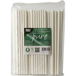 Papstar Papperssugrör Vita 100-pack