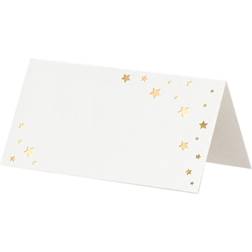 PartyDeco Naamkaartjes Sterren Wit/Goud (10st)