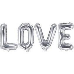 PartyDeco Foil Balloon Love Silver