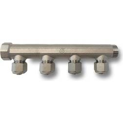 PETTINAROLI fordelerrør messing tea 4 x 15 mm afgrening