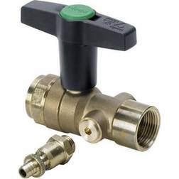 VIEGA Easytop kuglehane muffe/muffe 1″ med aftap rødgods