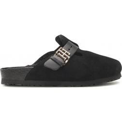 Tommy Hilfiger Monogram Closed Toe Mules - Black