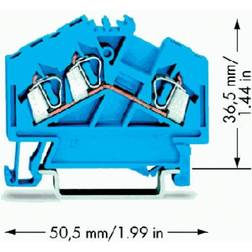 Wago Gennemgangsklemme 2,5Q 3-L blå 280-651