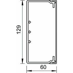 Solar Plus OBO Kabelkanal WDK – Kanalbund med låg, 60 x 129 mm (WDK60130) renhvid 2 meter