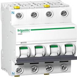 Schneider Electric Acti9 ic60n 3p-n 63a dobbelt terminal c-karakteristik 6/10ka 230v b:72 mm