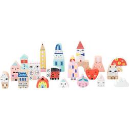 Vilac byggeklodser i træ, 20 stk tiny city