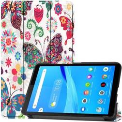 MTK Pattern Tri-fold Stand Cover Lenovo Tab M7 Butterflies White