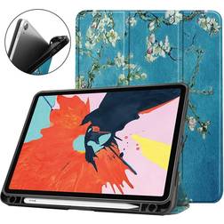 MTK Apple iPad Air (2020) Slim fit tri-fold fodral Tree with Flowers