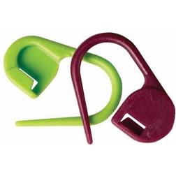 Knitpro Plastic Locking Stitch Markers, Pack of 30, Purple and Green