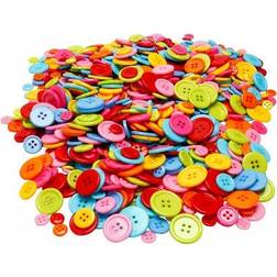 Creativ Company Mélange De Boutons Plats Ronds À 4 Trous Réf 40414
