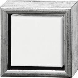 Creativ Company ArtistLine Canvas with frame, depth 3 cm, size 14x14 cm, antique silver, white, 1 pc
