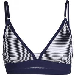 Icebreaker Women's Merino Siren Bra - Royal Navy/Snow Stripe