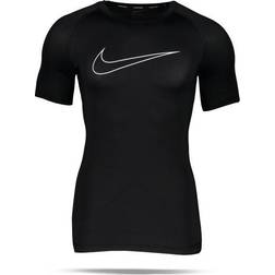 Nike Pro Dri-FIT Tight Fit Short-Sleeve Top - Black/White