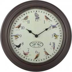 Esschert Design Clock with Birdsounds Veggklokke 30.1cm