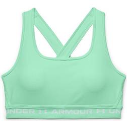 Under Armour Mid Crossback Sports Bra - Aqua Foam/White