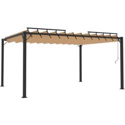 vidaXL Pavilion with Slatted Roof - Taupe 3x4 m
