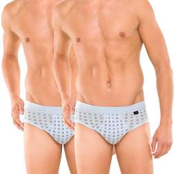 Schiesser Essentials With Fly Sport Briefs 2-pack - Light Blue