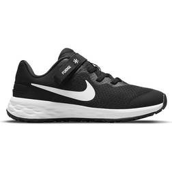 Nike Revolution 6 FlyEase PSV - Black/Dark Smoke Grey/White