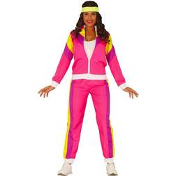 Fiestas Guirca 80-tals Kvinnlig Joggare Rosa Maskeraddräkt