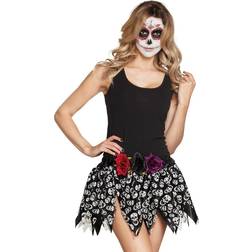 Vegaoo Skørt med dødningehoveder til voksne Dia de los muertos