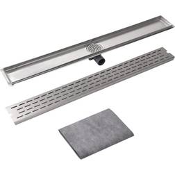 vidaXL Linear Shower Drain Line 1030x140 mm Stainless Steel