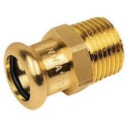 Sanha kobber Cu press overgang 3/8'' x 15 mm med udvendigt gevind og muffe