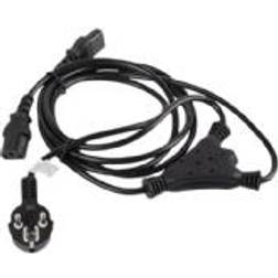 Lanberg Power Cord SCHUKO CEE 7/7 A 2X IEC320 C13 Black