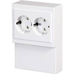 ABB Panelstikkontakt Dobbelt 16a Hvid