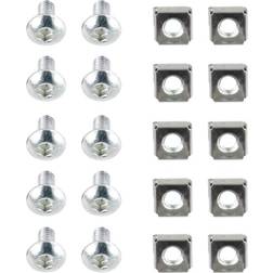 Deltaco M6 Skruvsats, Stjärnskruv, (brickor skruvar muttrar) 10-pack