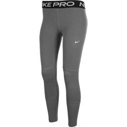 Nike Girl's Pro Dri-FIT Leggings - Carbon Heather/White